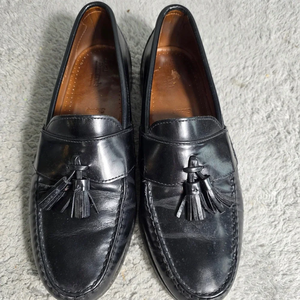 Allen Edmonds Stowe Black Leather‎ Tassel Loafers Mens 10 D Goodyear Welted USA